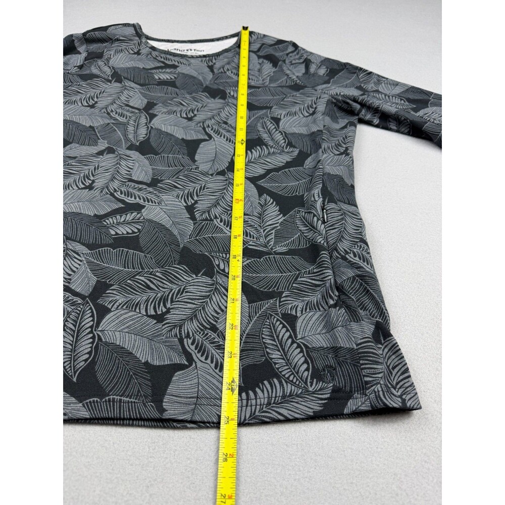 Hang Ten UPF 50+ Sun Protection Shirt Long Sleeve Black Womens M Tropical Print - Picture 8 of 10